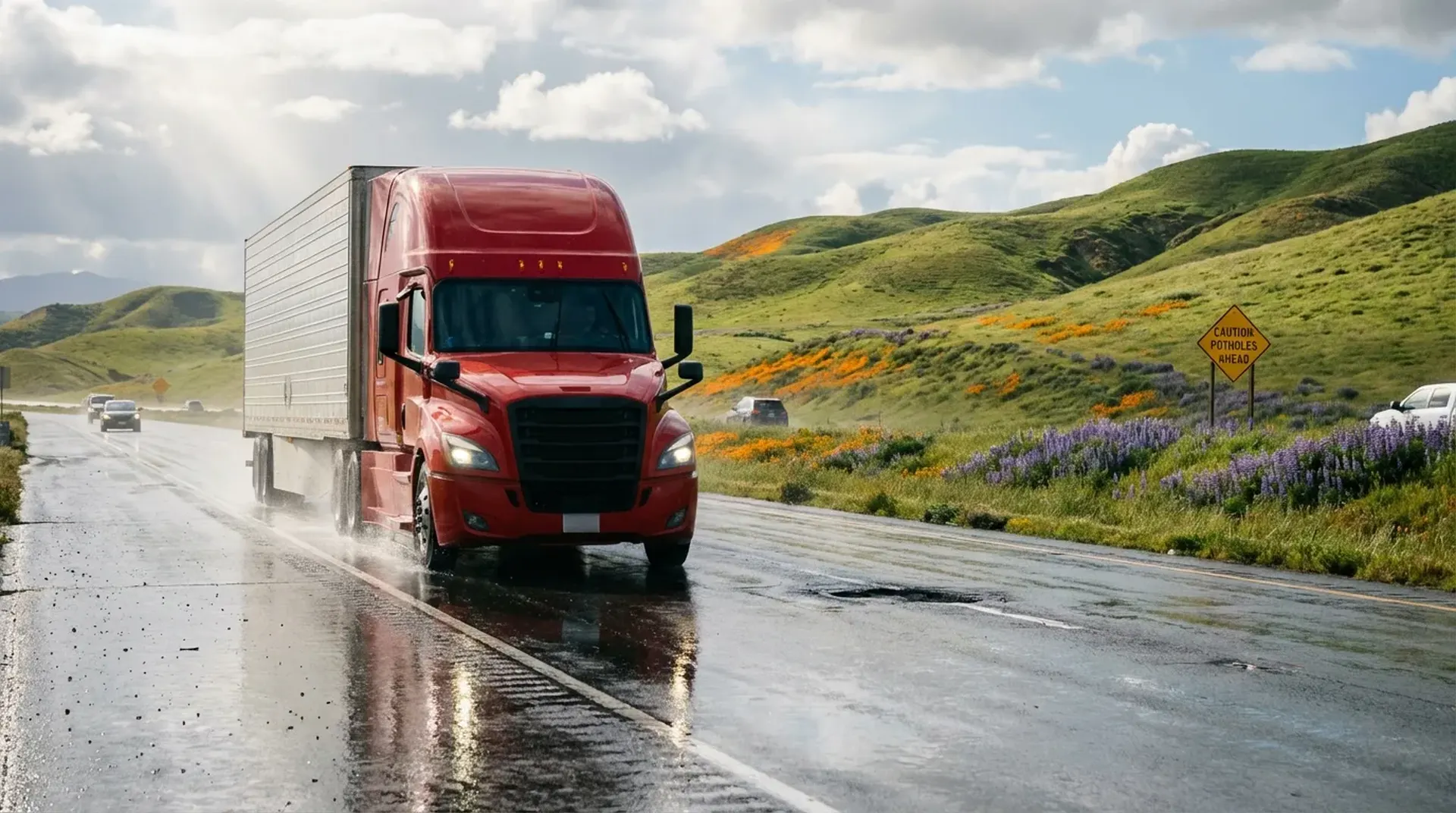 Cover photo for the article "How to Avoid Common Truck Accidents During Spring in San Bernardino"